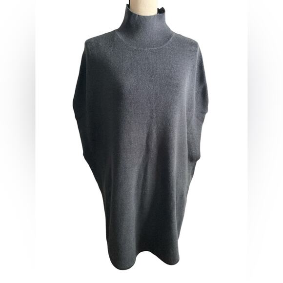 City chic Nordstrom Sound Check charcoal marle plus size boho cape poncho 14 1X - Picture 3 of 11